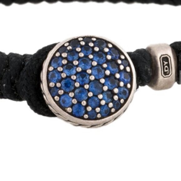 DAVID YURMAN SAPPHIRE & NYLON STERLING SILVER 925 STREAMLINE WOVEN BRACELET - Picture 5 of 8